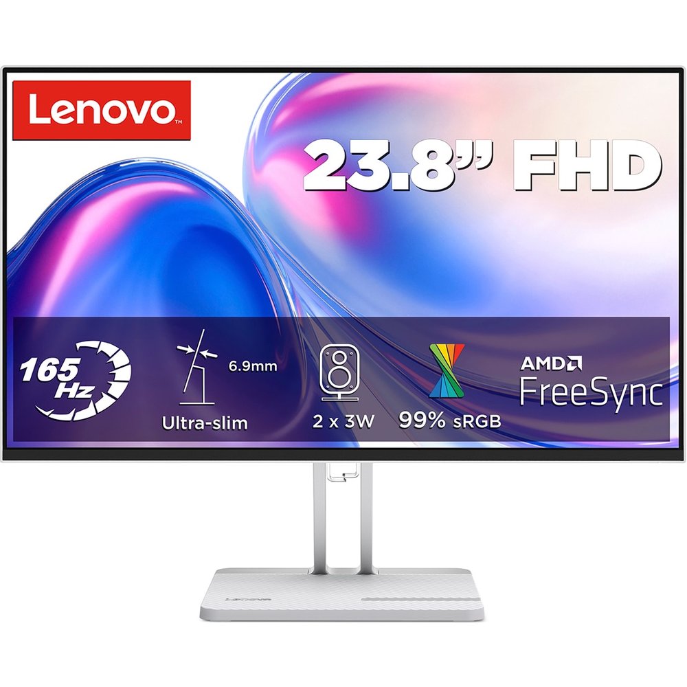 LENOVO - Monitor PC 60,45cm (23,8") Lenovo L24-4r, 165Hz, Full HD IPS, Altavoces integrados.