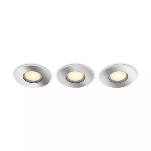 Philips Hue White Ambiance Downlight Empotrable Adore Bathroom (paquete De 3) Plateado