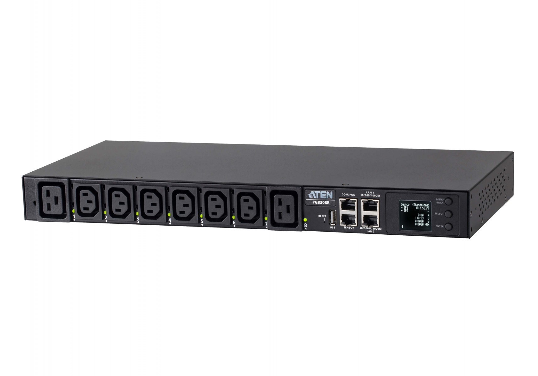 Aten PG8308G-AT 32A 8-Toma 1U Toma-Metered & Conmutadore PG8308G-AT