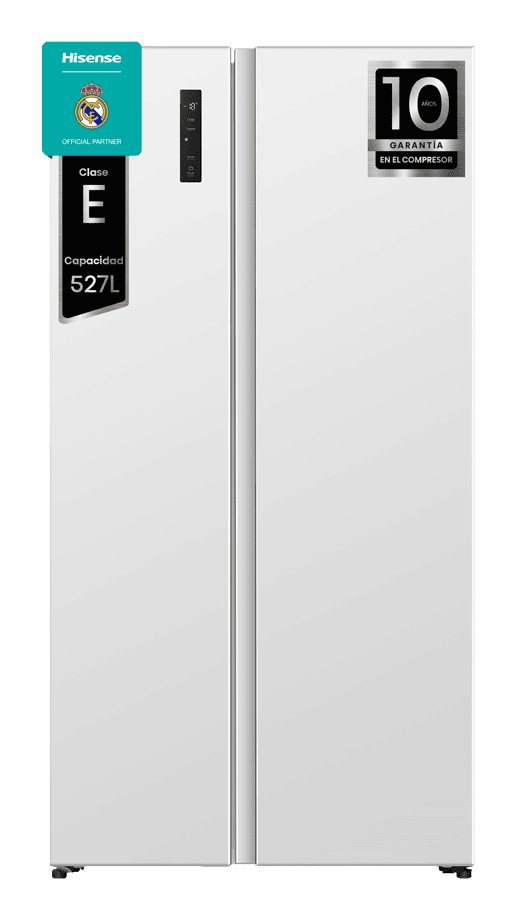 Frigorífico americano - Hisense RS3P538NEWE, No Frost, 178.6 cm, Kitchen Fit, Inverter, 527 l, Blanco