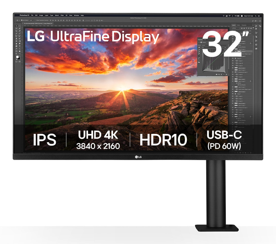 LG UltraFine 32UN880K-B 32" UHD 4K IPS 60Hz 5ms HDR FreeSync