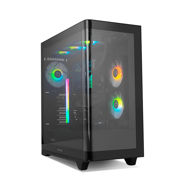 NOX Semitorre HUMMER ETHER Cristal Curvo Negro