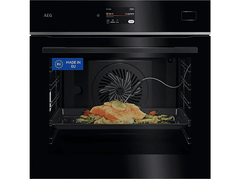 AEG Horno de vapor Serie 8000 MealAssist con SteamPro con Display CookSmart Touch 4,3 '', con WiFi TB8SB73ZAB