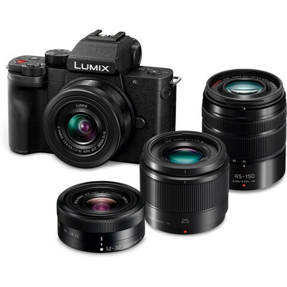 Panasonic - Cámara Micro 4:3 Panasonic Lumix DC-G100D + Objetivos H-FS12032E-K , H-FS45150EKA y H-H025E-K.