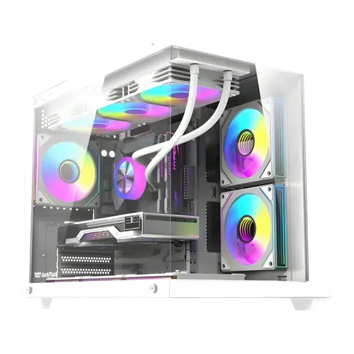 Caja PC Darkflash B275 PRO Cristal Templado 270° M-ATX / ITX 6 Ventiladores Blanco