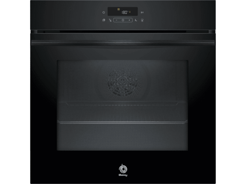 Horno a vapor - Balay 3HD5829N3, Multifunción, Pirolítico, 71 l, Función Freidora de Aire, Control Deslizante, 60 cm, Cristal Negro
