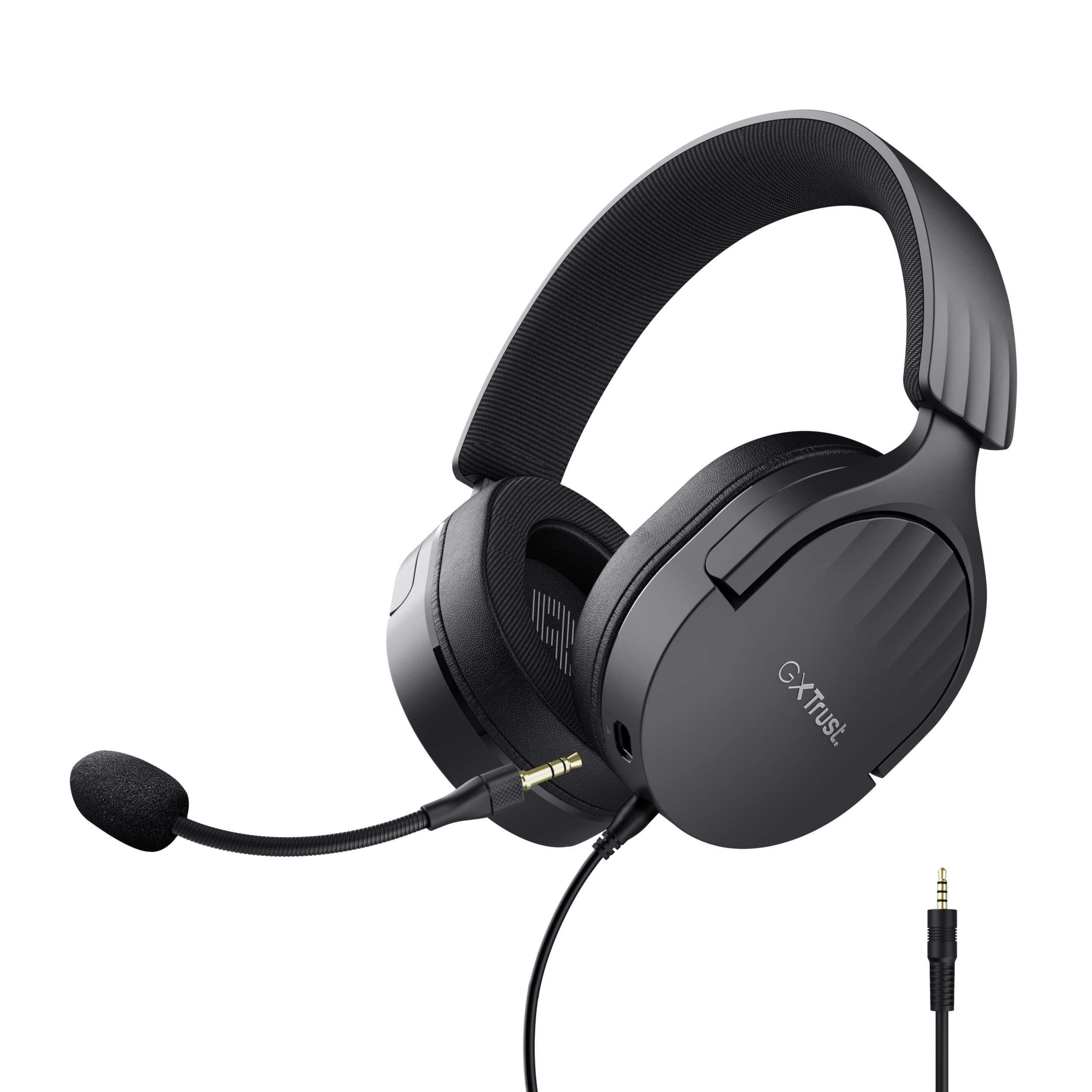 Auriculares gaming - Trust GXT 489 Fayzo, Circumaurales, Con cable, Multiplataforma, Micrófono, Jack 3.5mm, Negro