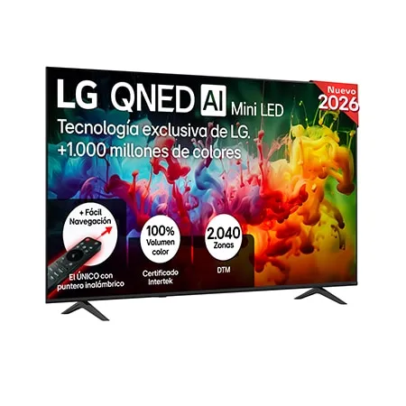 TV QNED Mini LED 85" - LG 85QNED72B6A, UHD 4K, Procesador Inteligente α7 AI Processor 4K Gen9, Smart TV, DVB-T2 (H.265), Negro
