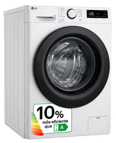 Lavadora carga frontal - LG F4WR5010A6W, 10 kg, 1400 rpm, 11 programas, AI Direct Drive™, Steam™, Blanco