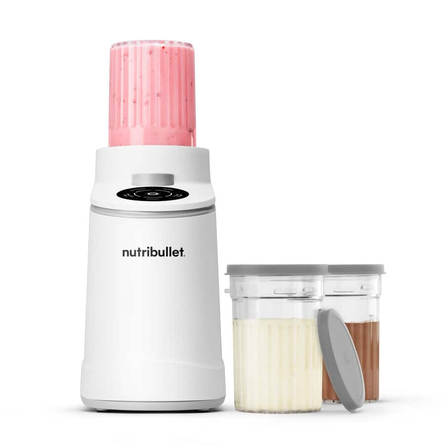Heladera - nutribullet Chill™, 500W, 0.47 l, 3 tarrinas de 500ml, Cuchillas acero inoxidable, Blanco