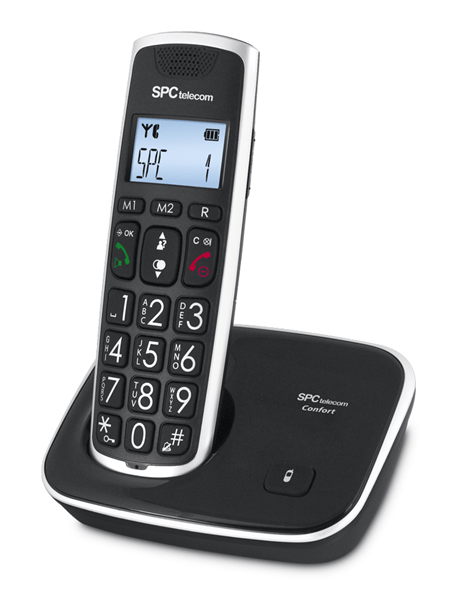 TELEFONO INALAMBRICO SPC DECT 7608 NEGRO TECLAS GRANDES MANOS LIBRES