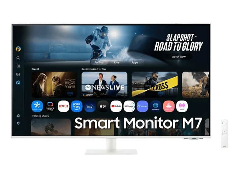 Monitor - Samsung SMART M70F LS32FM701UUXEN, 32", UHD 4K, 60 Hz, 0.04 ms, VA (Alineación Vertical), Blanco