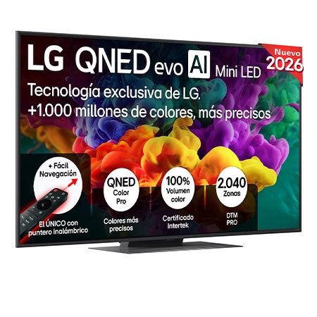 TV QNED Mini LED 55" - LG 55QNED85B6B, UHD 4K, Procesador Inteligente α8 AI Processor 4K Gen3, Smart TV, DVB-T2 (H.265), Negro