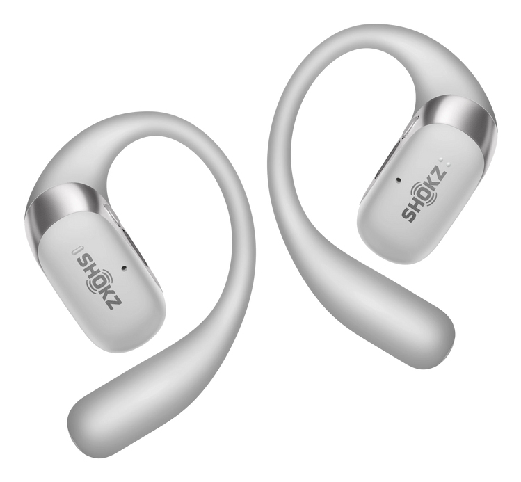 Auriculares True Wireless - Shokz OpenFit 2+, 48h Autonomía, Open-Ear, Resistencia agua IP55, Micrófono con cancelación de ruido, Dolby Audio, Gris