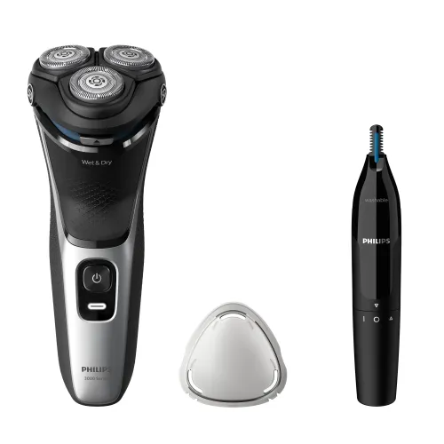 Philips Afeitadora Eléctrica + Recortador Nariz/Orejas S3000