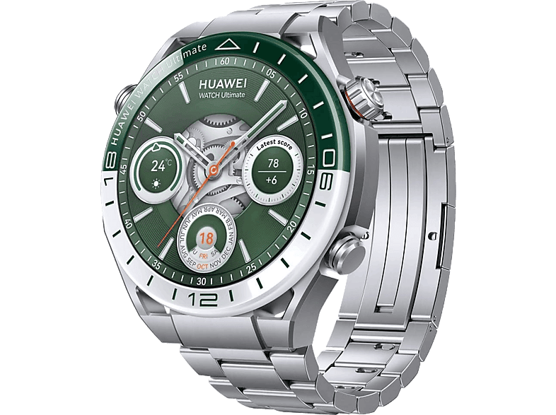 Smartwatch - Huawei Watch Ultimate, 140-210 mm, Modo campo de Golf, 14 días Autonomía, Titanio, Verde