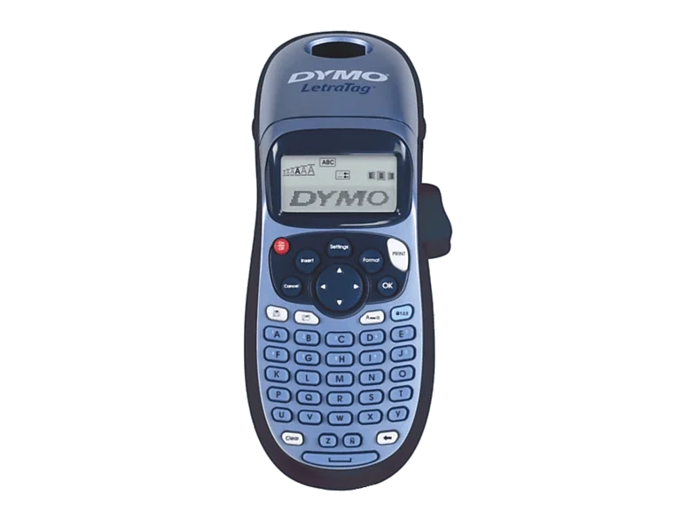 Impresora de etiquetas - Dymo LetraTag® 100H, Portátil, Pantalla LCD 13 caracteres, Azul