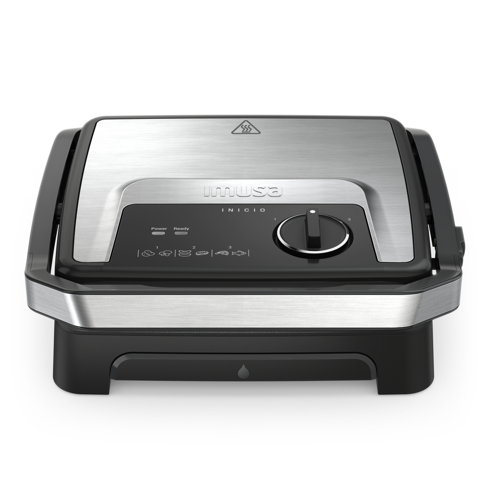 Sandwichera - Moulinex Inicio Adjust GI272D10, 2000 W, 2 en 1, Grill & sandwichera, Termostato regulable, Antiadherente, 4 a 6 raciones, Inox