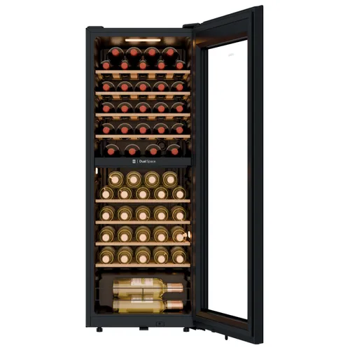 Vinoteca - Haier HWS56GDG, 56 botellas, 2 zonas temperatura, Doble Zona, Negro: imagen 2