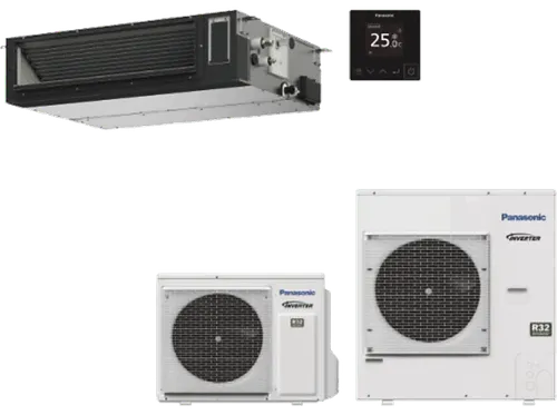 Aire acondicionado por conductos - Panasonic KIT-100PF3Z5-6, Split 1x1, 9724 fg/h, Bomba de calor, Blanco
