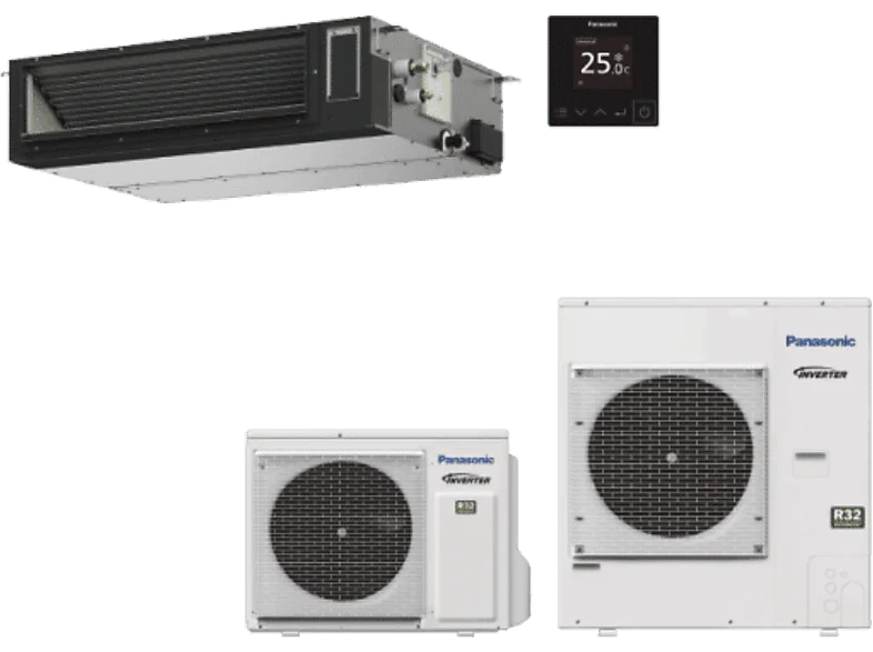 Aire acondicionado por conductos - Panasonic KIT-100PF3Z5-6, Split 1x1, 9724 fg/h, Bomba de calor, Blanco