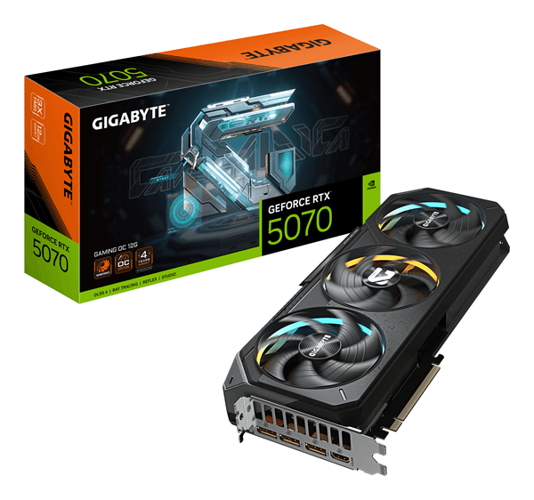 Tarjeta Gráfica GIGABYTEGeForce RTX 5070 GDDR7 12GB Negro