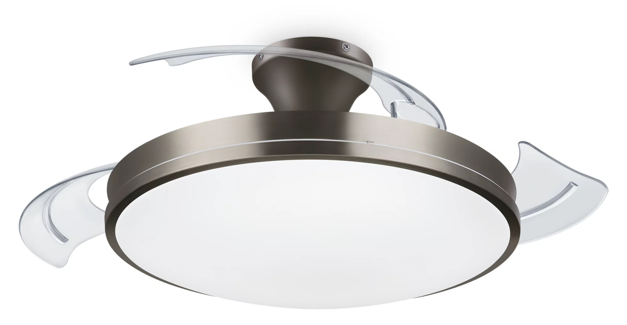 Ventilador de techo - Philips Atlas 35+28 W, Luz LED, Regulable, Mando a distancia, Dos Temporizadores, Níquel