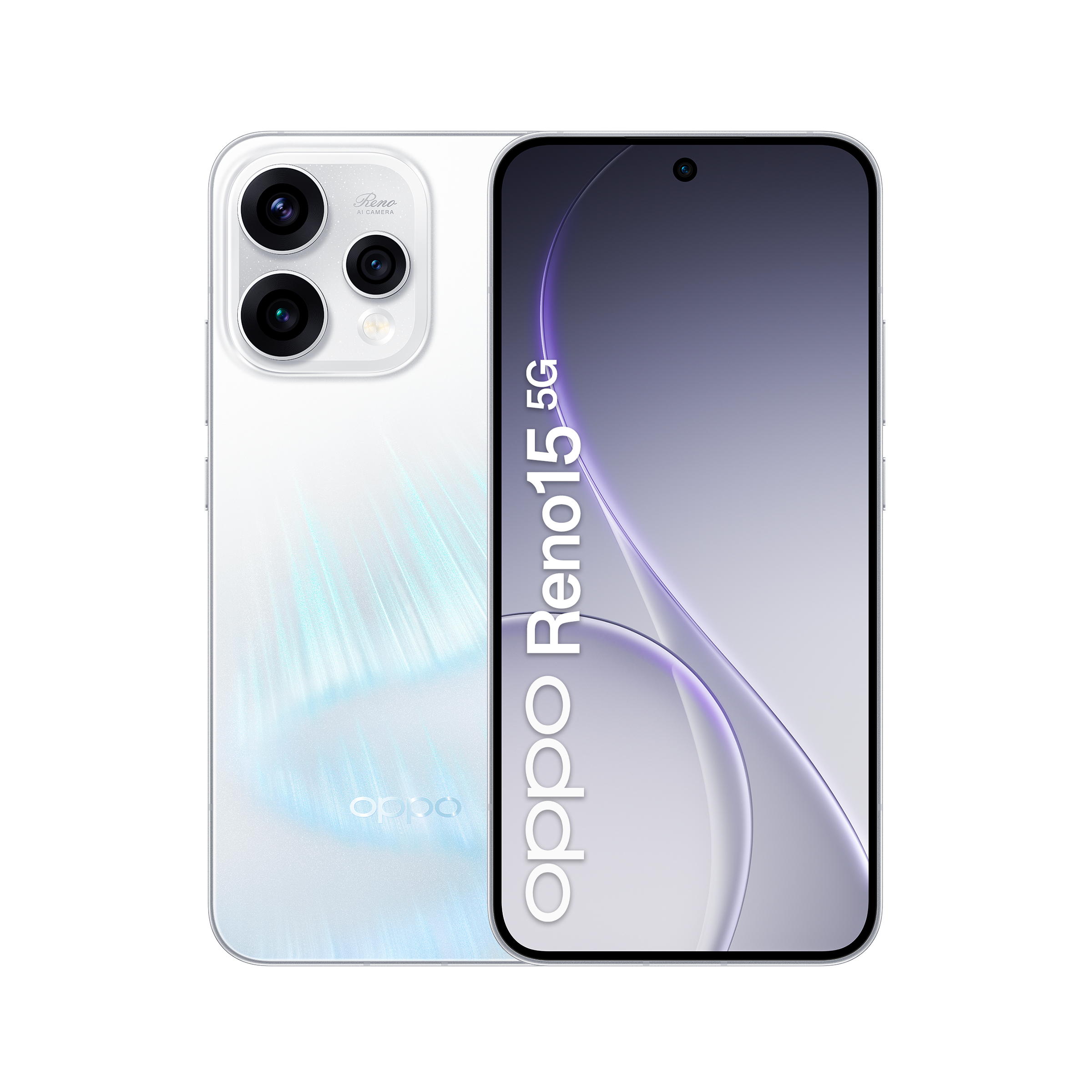 Oppo Reno15 5G 512GB Aurora Blanco Pantalla de 6.59" 8GB de RAM Triple cámara trasera de 50 Mpx