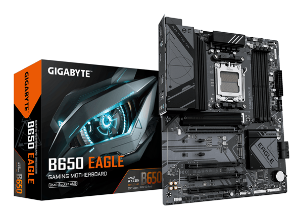 GIGABYTE AMD B650 EAGLE Placa base - AMD Ryzen serie 9000, VRM de 12+2+2 fases, hasta 7600 MHz DDR5 (OC), 1xPCIe 5.0 + 2xPCIe 4.0 M.2, LAN GbE, USB 3