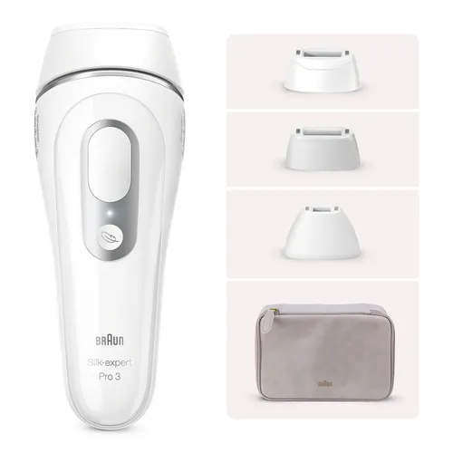 Braun - Depiladora IPL para mujer Braun Silk-expert Pro 3 PL3230 para cuerpo y cara, 3 cabezales.