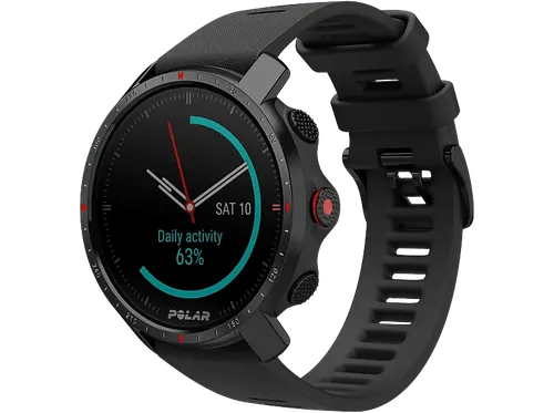 Reloj deportivo - Polar Grit X Pro, Negro, 22 mm, 1.2", BT, Resistencia al agua WR100, GPS, 100 h