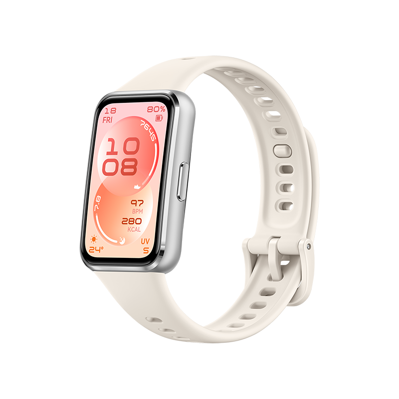 HUAWEI Band 11 Blanco Fluoroelastómero Caja de Aleación de Aluminio / Seguimiento del Sueño Mejorado / Ultra Delgada y Cómoda