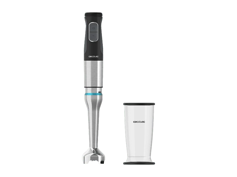 Batidora de mano - Cecotec Katana 15 Jar B, 1500W, 21 velocidades, Función turbo, Pie XL, Vaso 800ml, Cuchillas 4 hojas, Perreo Move, Negro