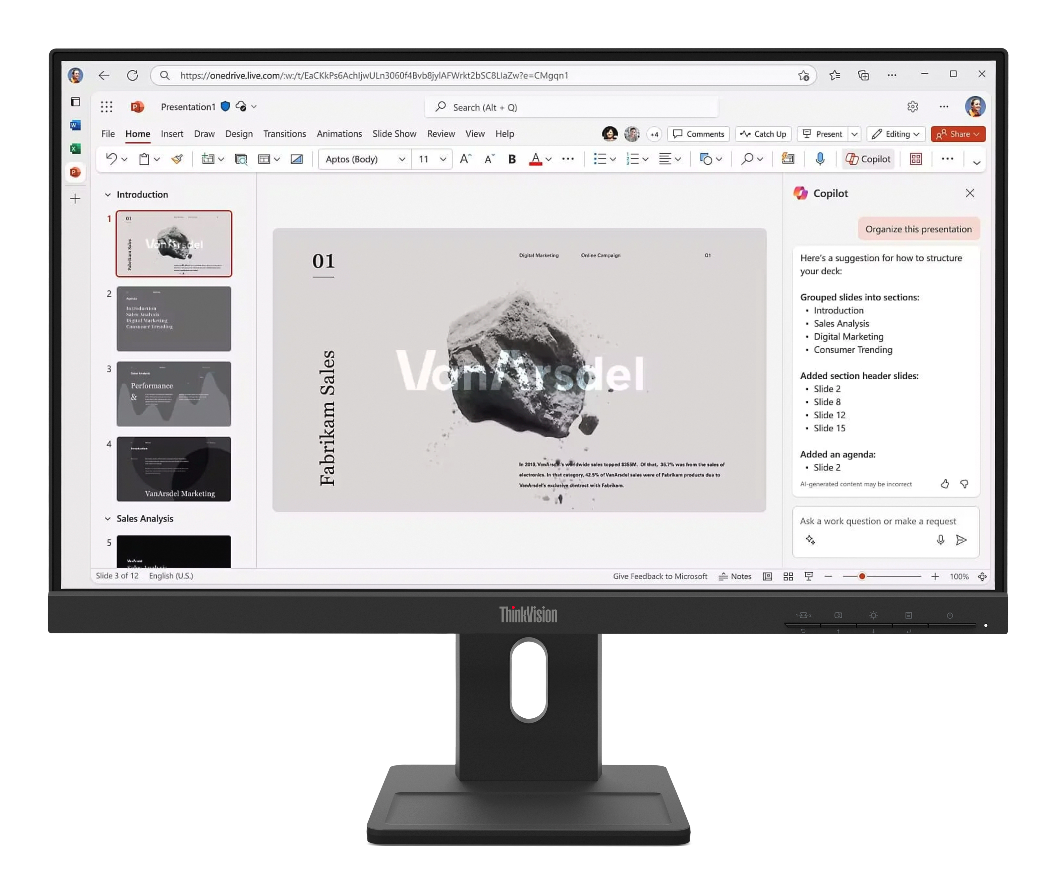 LENOVO ThinkVision E22-40 Monitor ThinkVision 21.5" LCD IPS Full HD HDMI VGA Altavoces