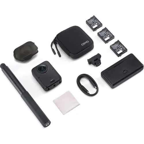 Cámara deportiva - DJI Osmo 360 II Adventure Combo, 8K/60 fps, 100 min, Estabilización electrónica, Sensor CMOS, WiFi, Negro