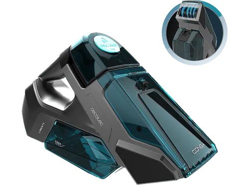 Aspirador de tapicerías - Cecotec Conga MotorHand Carpet&Spot Clean 2000 Max, 90 W, Cepillo motorizado, 25 min autonomía, Doble depósito, Gris