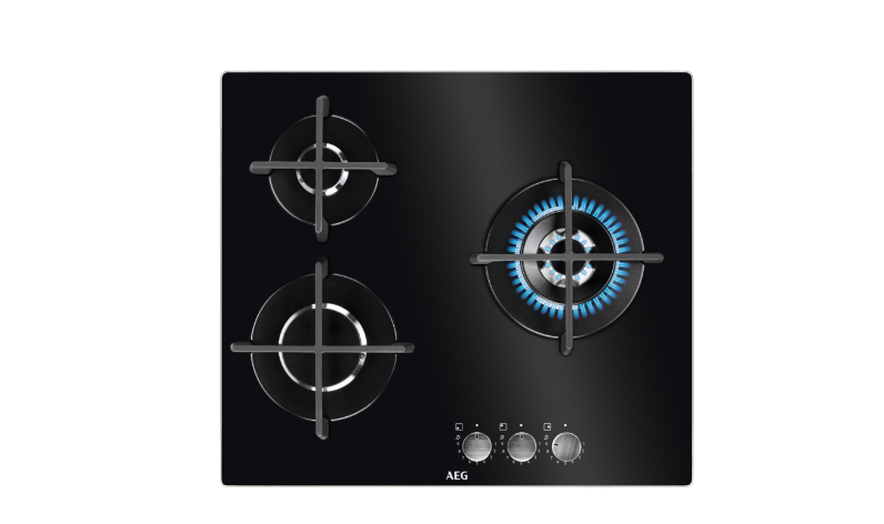 AEG Placa de gas Serie 6000 Gas on Glass de 60 cm HKB63320NB
