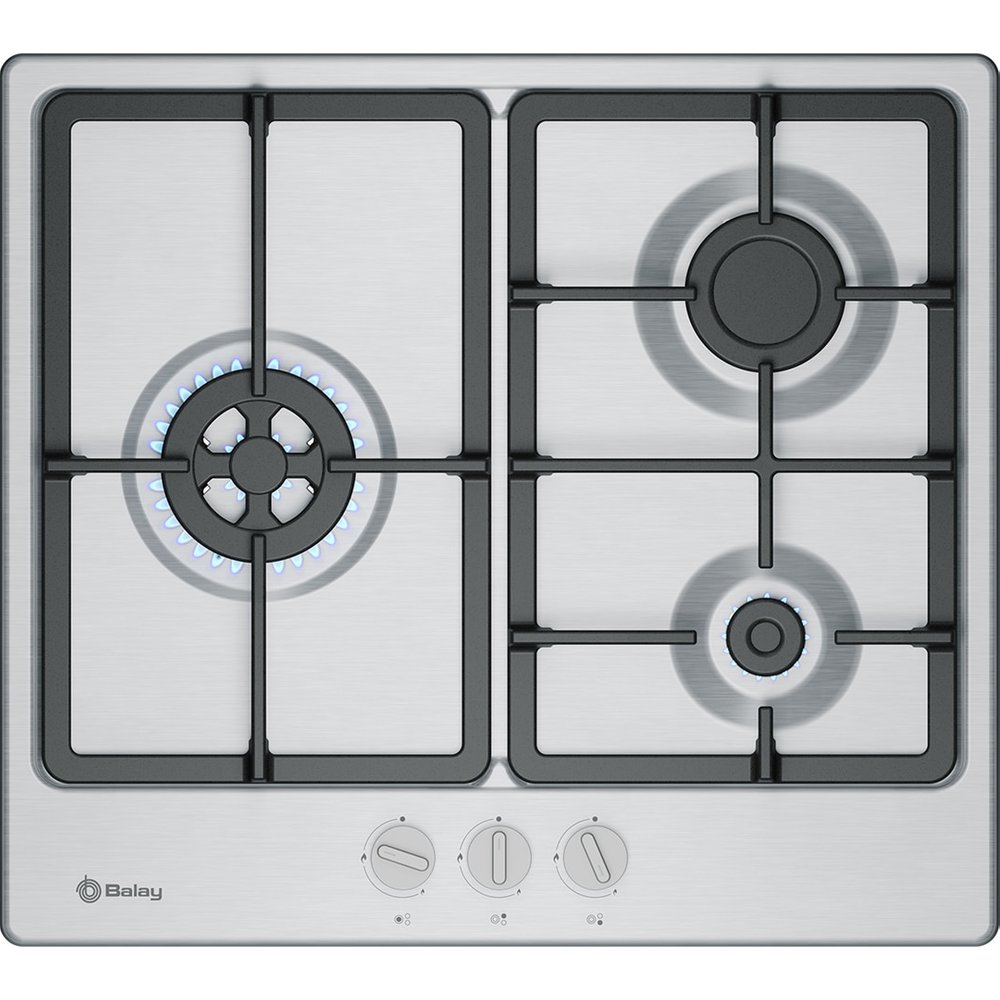 Balay - Placa de gas Balay, 60 cm, Wok, GasStop, Acero - 3ETX563CB.