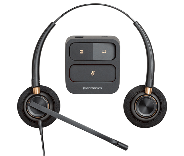 HP Poly - Auriculares binaurales Poly EncorePro 520 con desconexión rápida