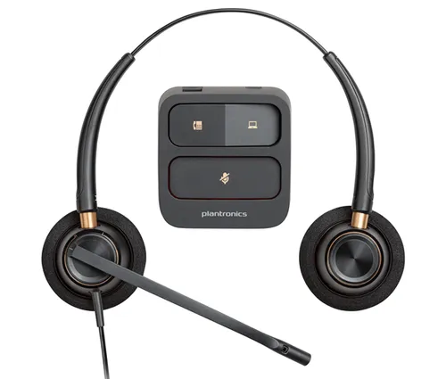 HP Poly - Auriculares binaurales Poly EncorePro 520 con desconexión rápida