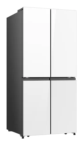 Frigorífico americano - Hisense RQ5P470SETE, Total No Frost, 178.5 cm, 483 l, WiFi, Inverter, Cristal Blanco