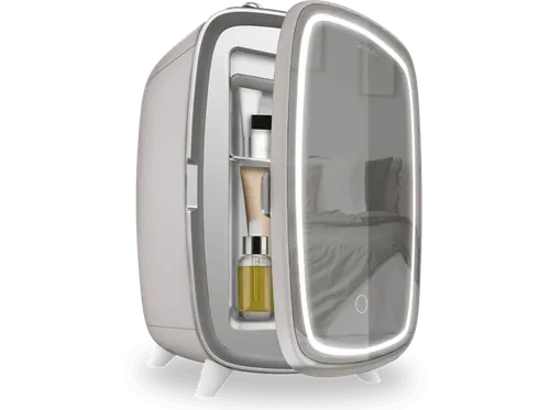 Nevera de cosméticos - Cecotec CoolingBeauty 6000 Mirror Rose Elite, 6 L, espejo, Luz LED con 3 intensidades,