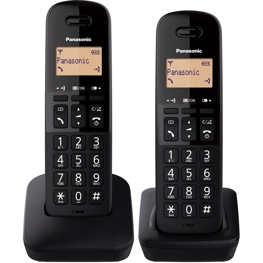Panasonic - Teléfono inalámbrico dúo Panasonic KX-TGB612SPB Dect negro.