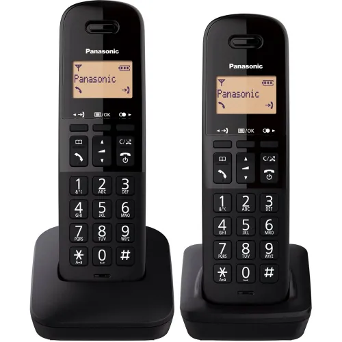 Panasonic - Teléfono inalámbrico dúo Panasonic KX-TGB612SPB Dect negro.
