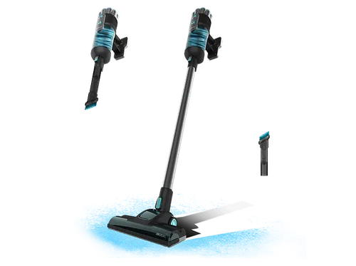 Aspirador escoba - Cecotec Conga 700 PowerHead, 615 W, 18 kPa, Depósito 500ml, Tecnología Ciclónica, Cepillo motorizado, Radio acción 6m, Negro