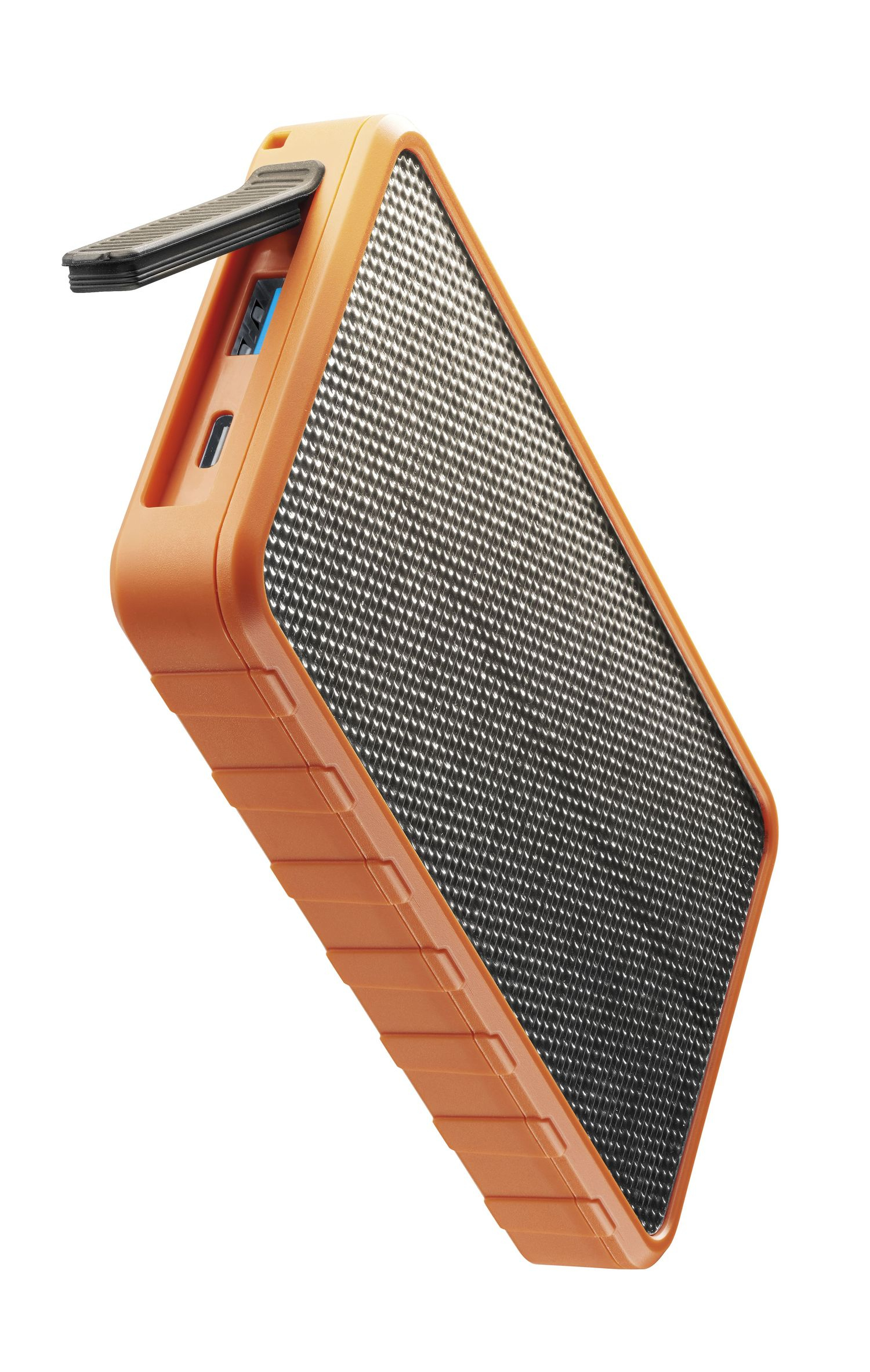 Powerbank - CellularLine Solar, 10000 mAh, Energía solar, 20 W, USB C, A, Naranja