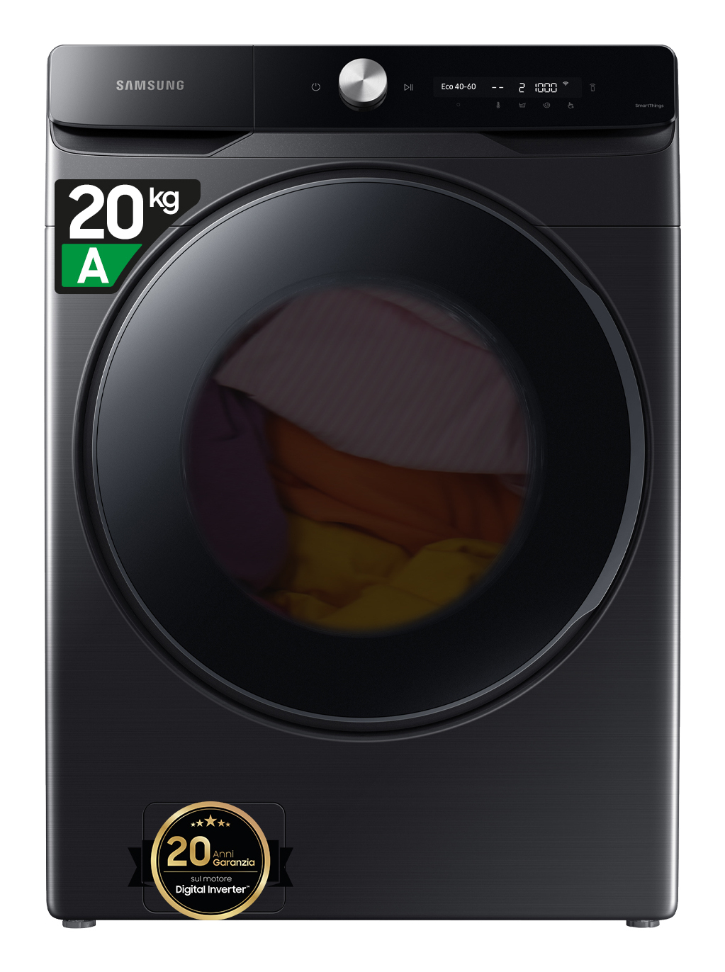 LAVADORA CARGA FRONTAL SAMSUNG WF20DG8650BVU3 20 KG 1000 RPM A NEGRA