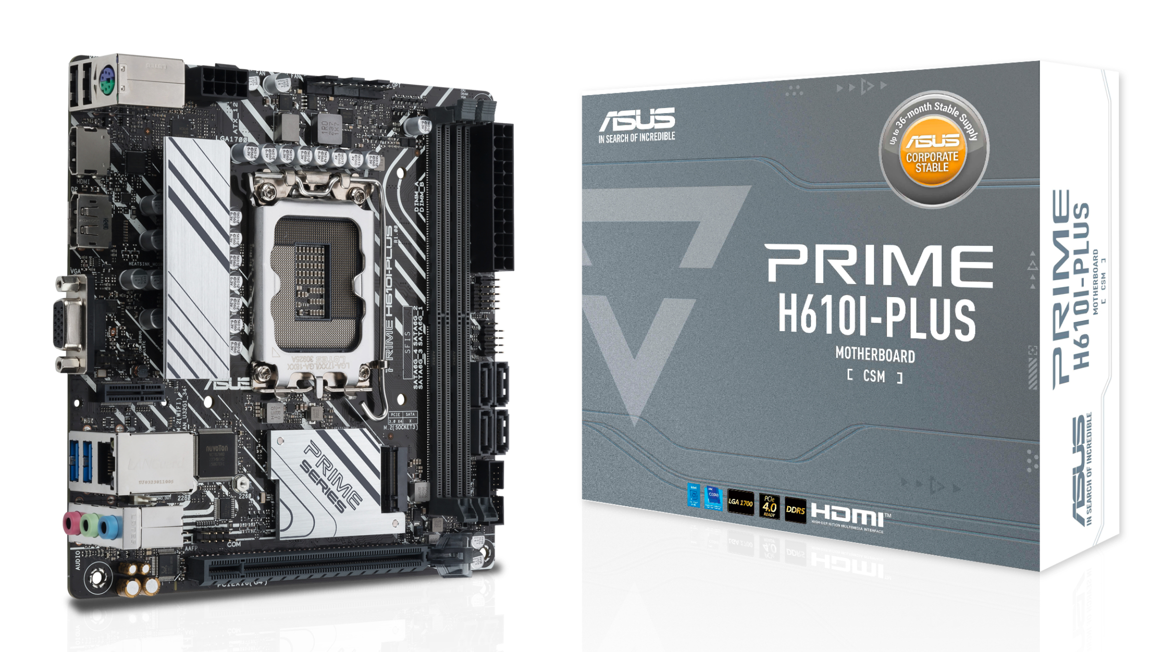 ASUS PRIME H610I-PLUS-CSM Intel H610 LGA 1700 mini ITX 90MB1GB0-M0EAYC