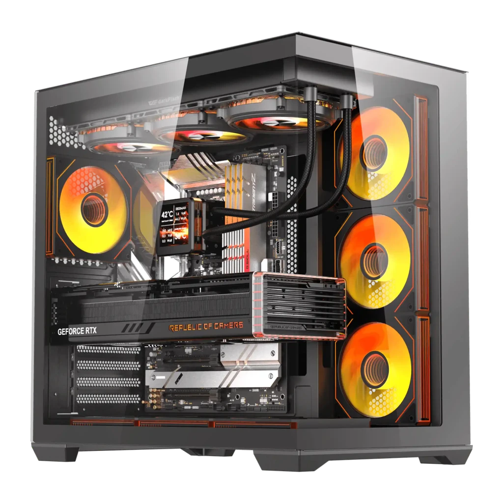 Caja PC Darkflash C280 Cristal Templado E-ATX 7 Ventiladores 120mm ARGB Negro