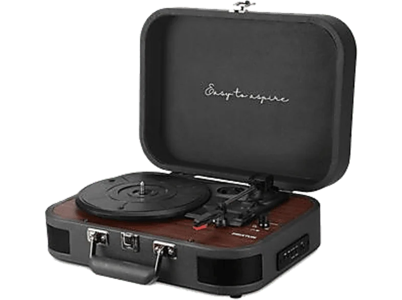 Tocadiscos - Prixton VC600, 1 x Jack 3.5mm, 33.3/45/78 rpm, Gris oscuro